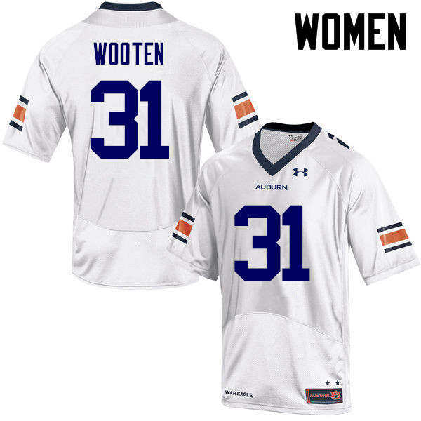 Women Auburn Tigers #31 Chandler Wooten College Football Jerseys-White